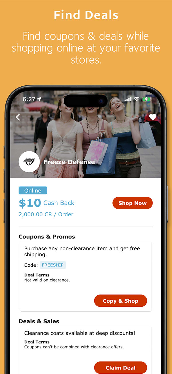 Find coupons and deals shopping online