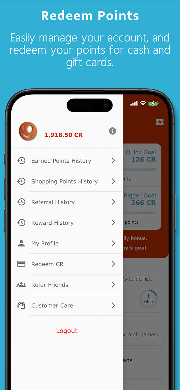 Redeem your CreationsRewards points for cash and gift cards