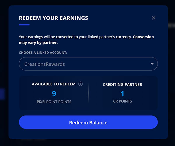 Redeem and Transfer Points to CreationsRewards Redeem and Transfer Points to CreationsRewards