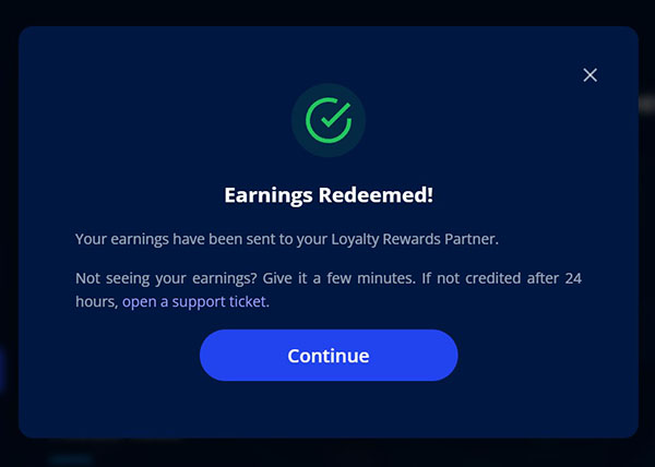 Confirmation Message of Successful Point Transfer Confirmation Message of Successful Point Transfer