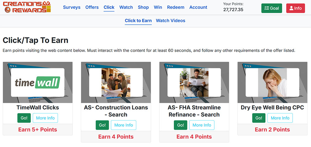 Paid to Click on CreationsRewards Paid to Click on CreationsRewards